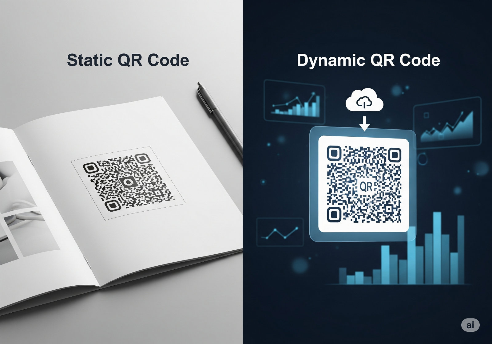 静的QRコードとの決定的な違いと可変QRコードのメリット